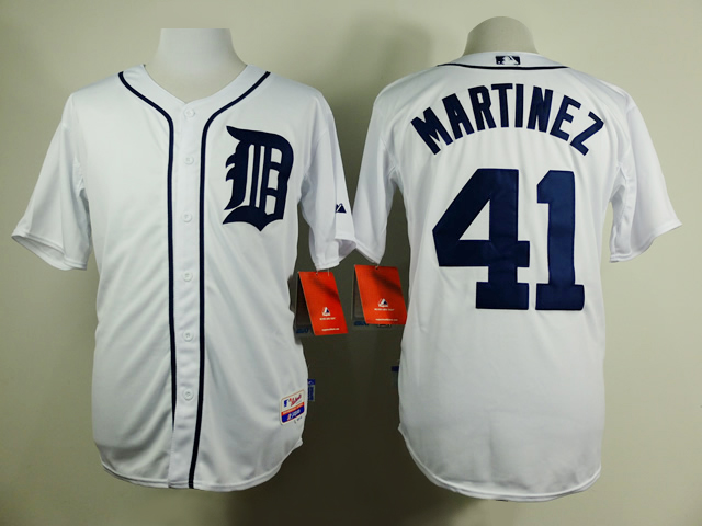 Men Detroit Tigers #41 Martinez Whtie MLB Jerseys->detroit tigers->MLB Jersey